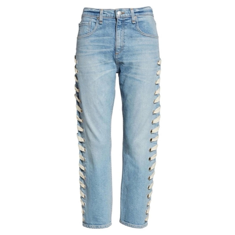Veronica Beard Jeans Ines Girlfriend Lace Up Surfside
